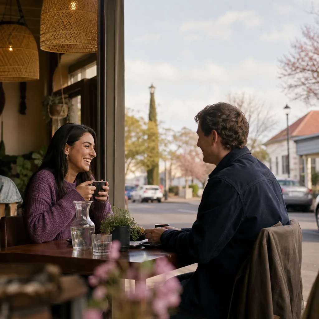 Coffee and two cups set out for a relaxed date in Dubbo